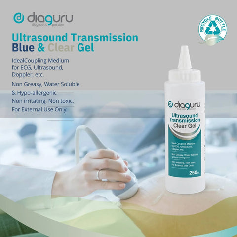 Diaguru Conductive Transmission Gel 250ml 2 Pack for Ultrasound ECG and Doppler