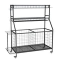 Social Hike Sports Equipment Storage Organiser Trolley with Wheels - Black