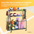 Social Hike Sports Equipment Storage Organiser Trolley with Wheels - Black