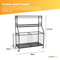 Social Hike Sports Equipment Storage Organiser Trolley with Wheels - Black