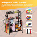 Social Hike Sports Equipment Storage Organiser Trolley with Wheels - Black