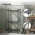 Tooleroo Rolling Garden Tool Organiser Rack with 35 Storage Grids - Black