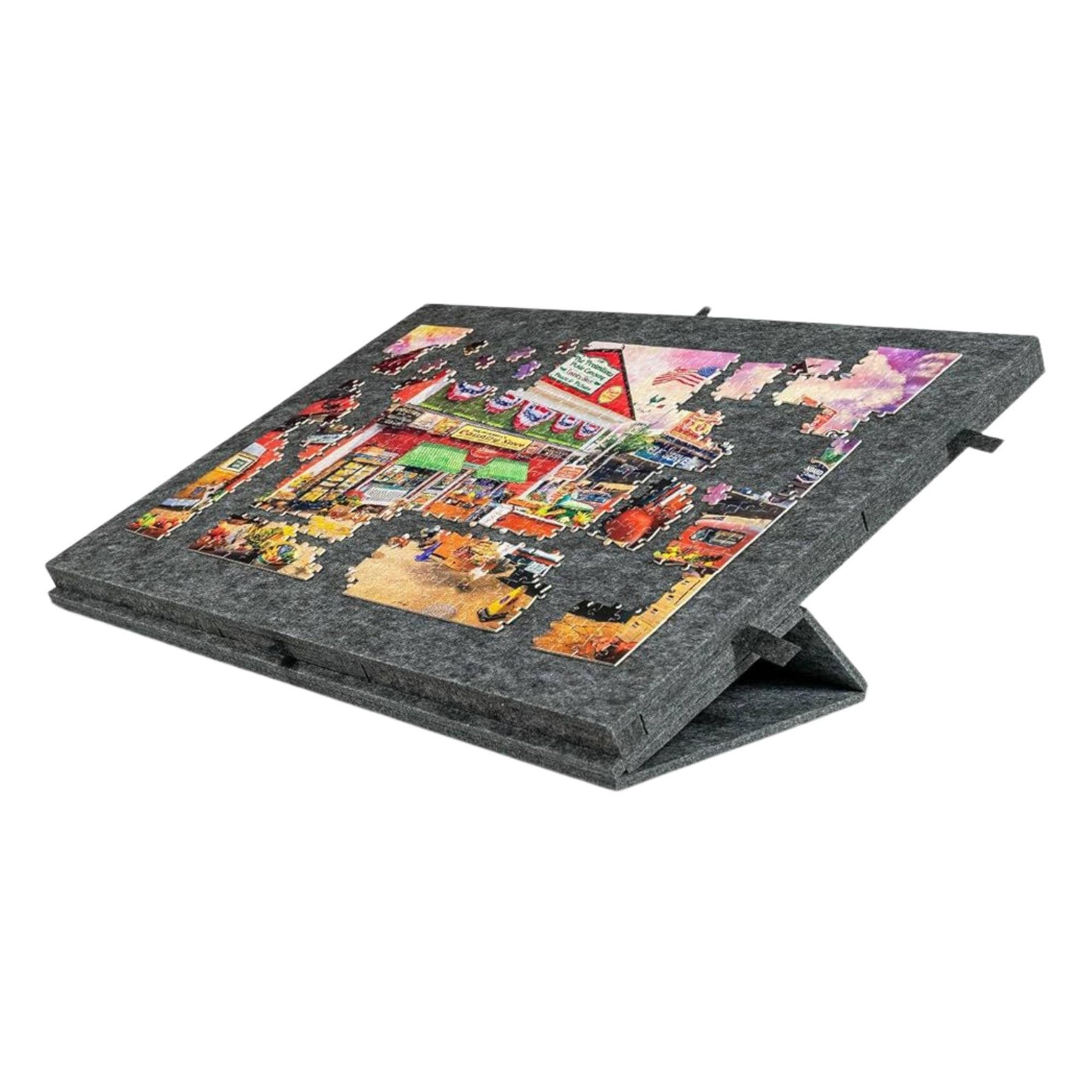 Social Hike 2000 Piece Felt Folding Puzzle Board Grey with Cover and 6 Drawers