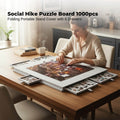 Social Hike 1000 Piece Felt Tilting Puzzle Board Silver with Cover and 6 Drawers