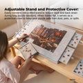 Social Hike 1000 Piece Felt Tilting Puzzle Board Silver with Cover and 6 Drawers