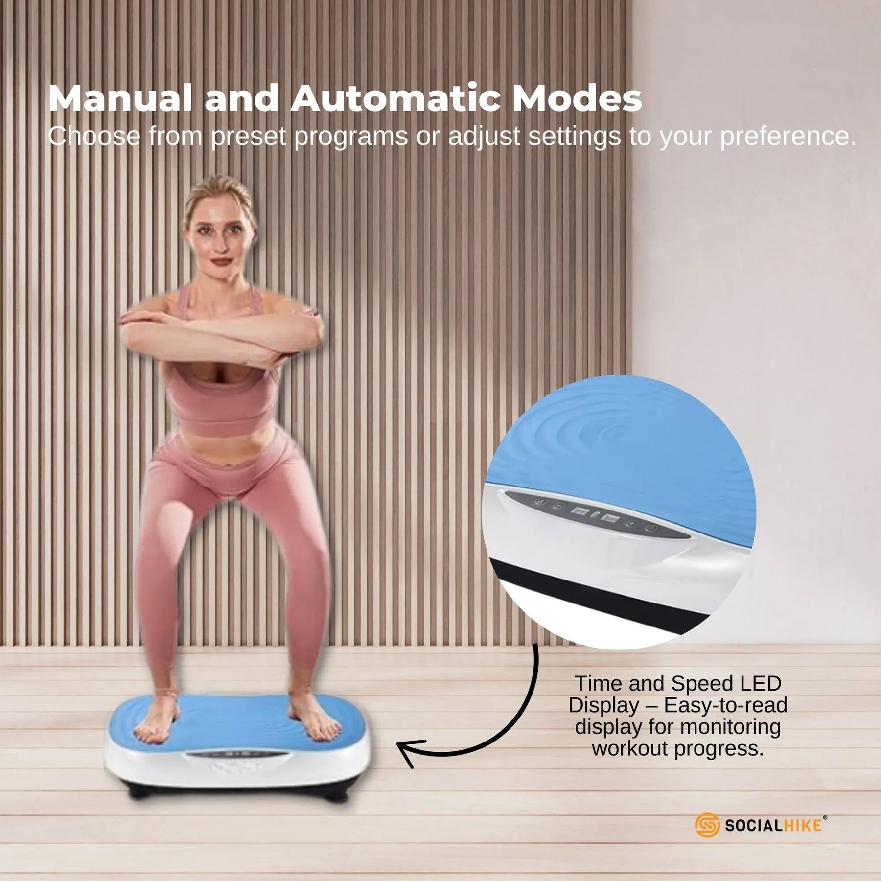 Social Hike KW566 55cm Vibration Plate Machine - Blue