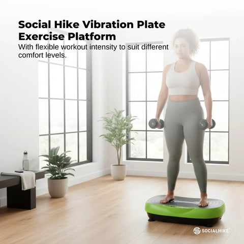 Social Hike KW566 55cm Vibration Plate Machine - Green