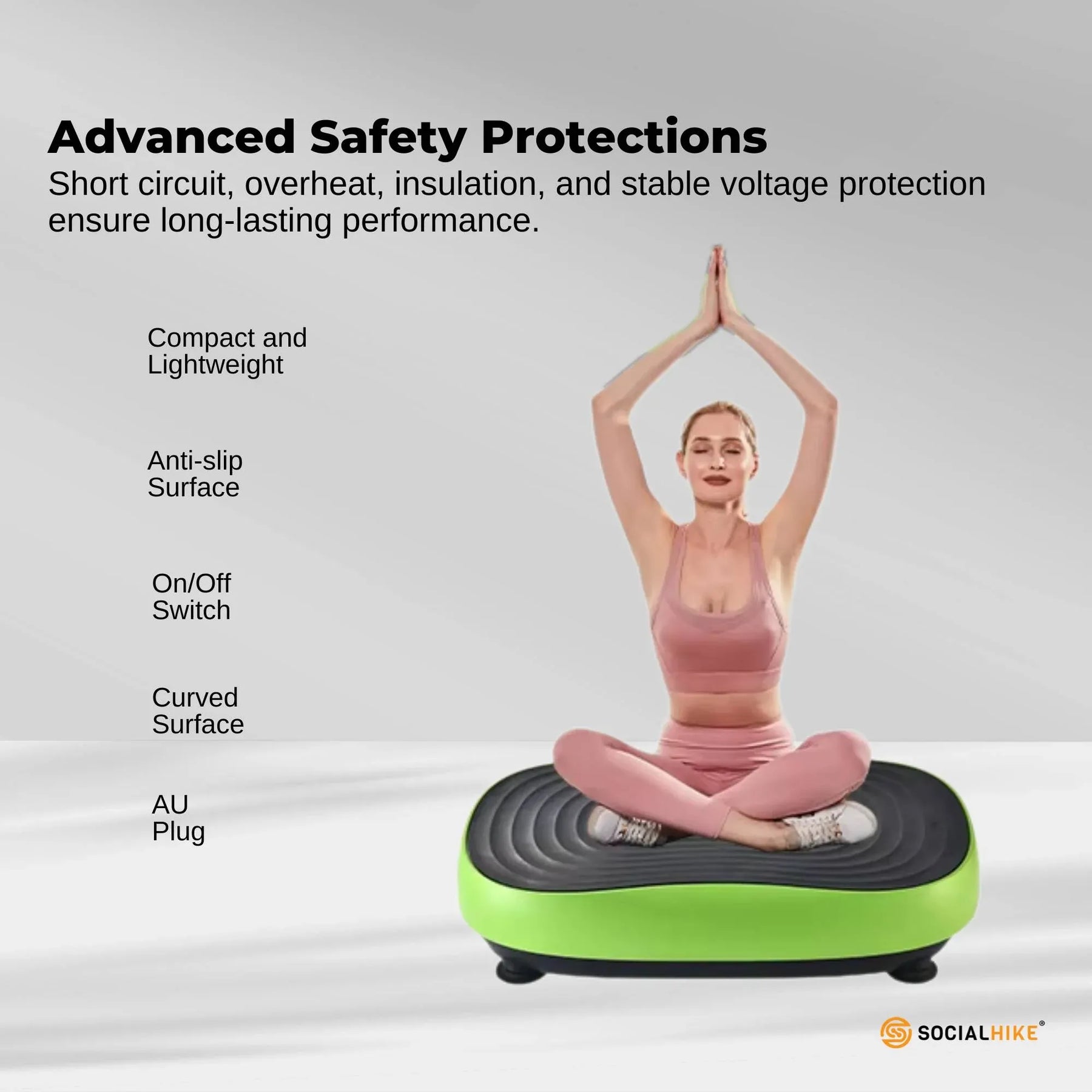 Social Hike KW566 55cm Vibration Plate Machine - Green