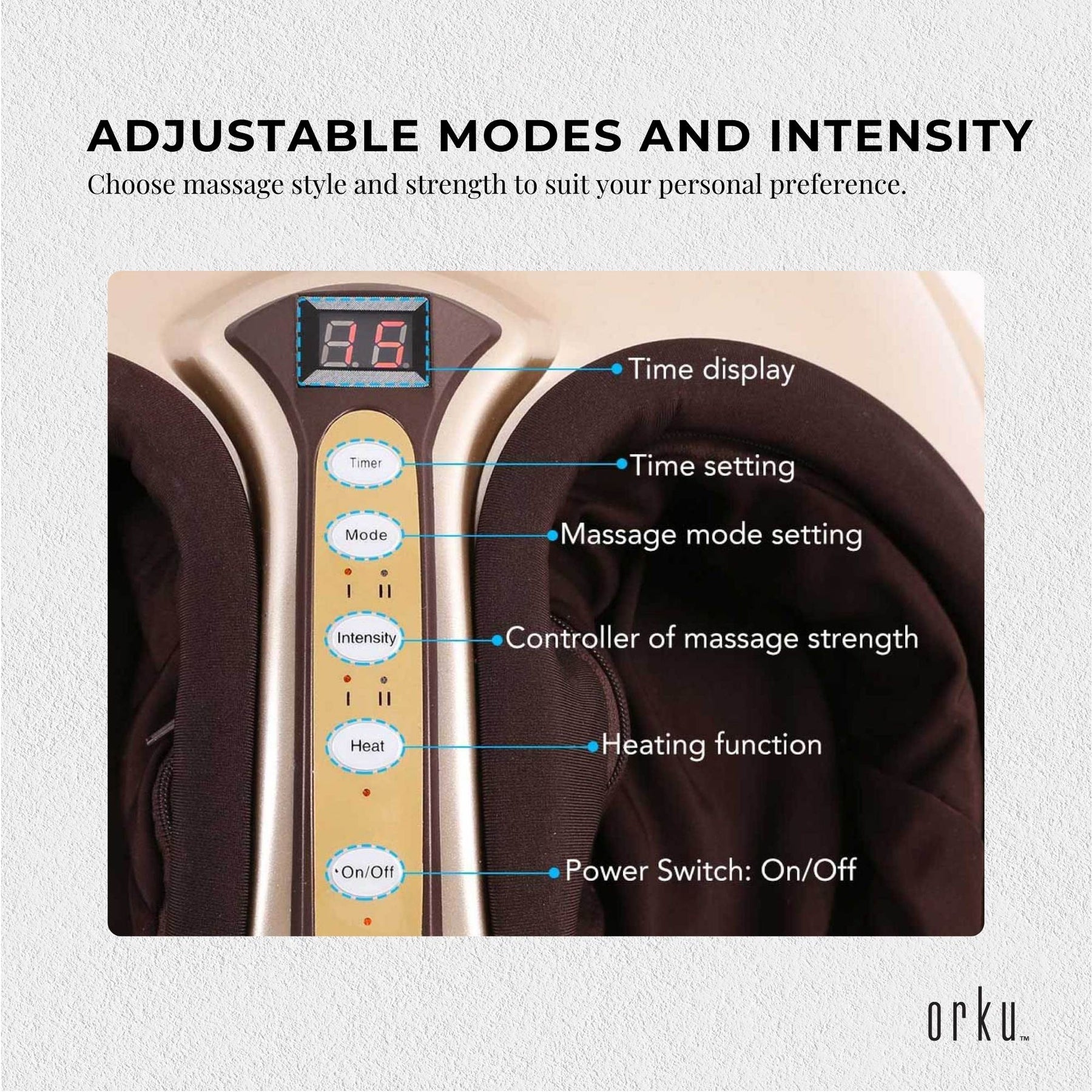 Orku 3D Shiatsu Foot Massager Machine with Heat Kneading Air Compression Champagne Gold - SuperSaverAU - view 4