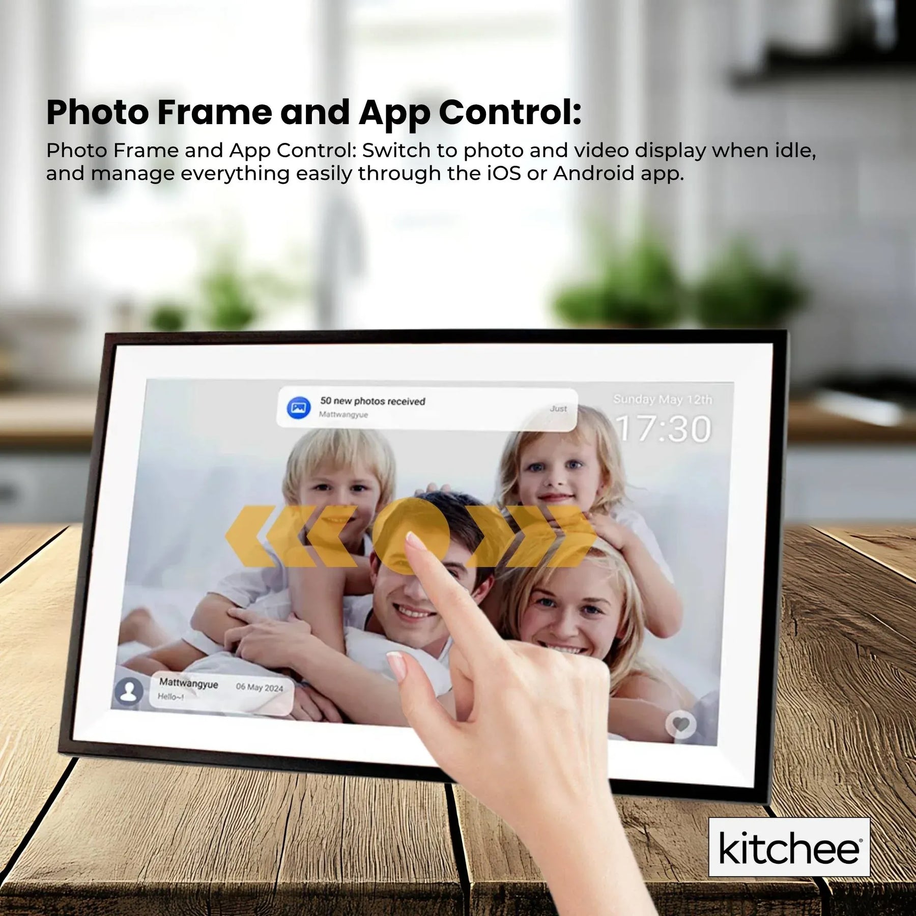 Kitchee 10 Inch Digital Calendar Smart Family Planner – Black HD Touchscreen Organiser
