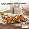 Kitchee 40.5x30.5cm Oven Baking Tray + Cooling Rack 4 Piece Stainless Steel Set - SuperSaverAU - view 2