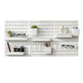 Kitchee Pegboard Wall Organiser Storage Kit 18 Hook and Basket Accessories White - SuperSaverAU - view 1