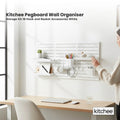 Kitchee Pegboard Wall Organiser Storage Kit 18 Hook and Basket Accessories White - SuperSaverAU - view 2