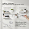 Kitchee Pegboard Wall Organiser Storage Kit 18 Hook and Basket Accessories White - SuperSaverAU - view 5