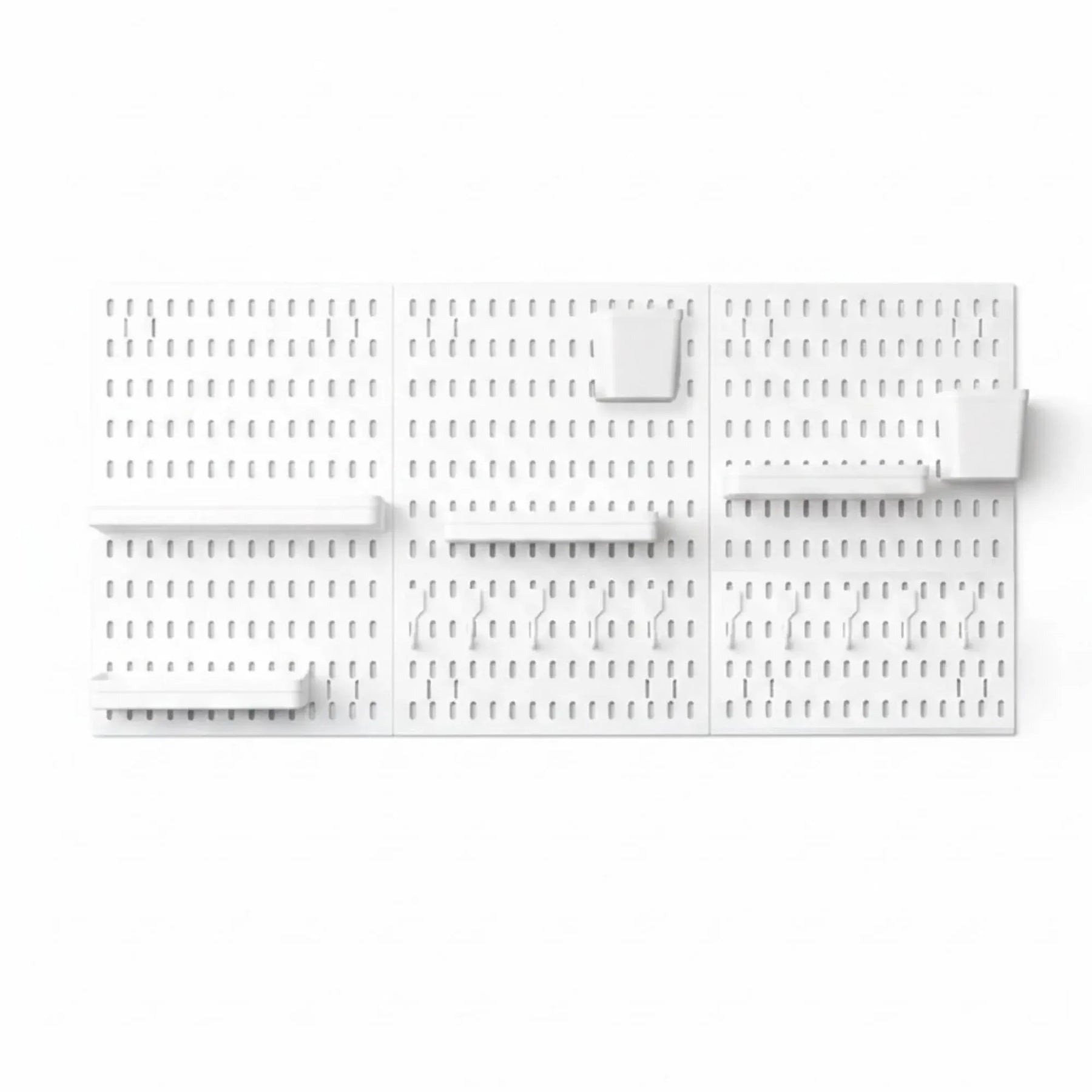 Kitchee Pegboard Wall Organiser Storage Kit 18 Hook and Basket Accessories White - SuperSaverAU - view 8