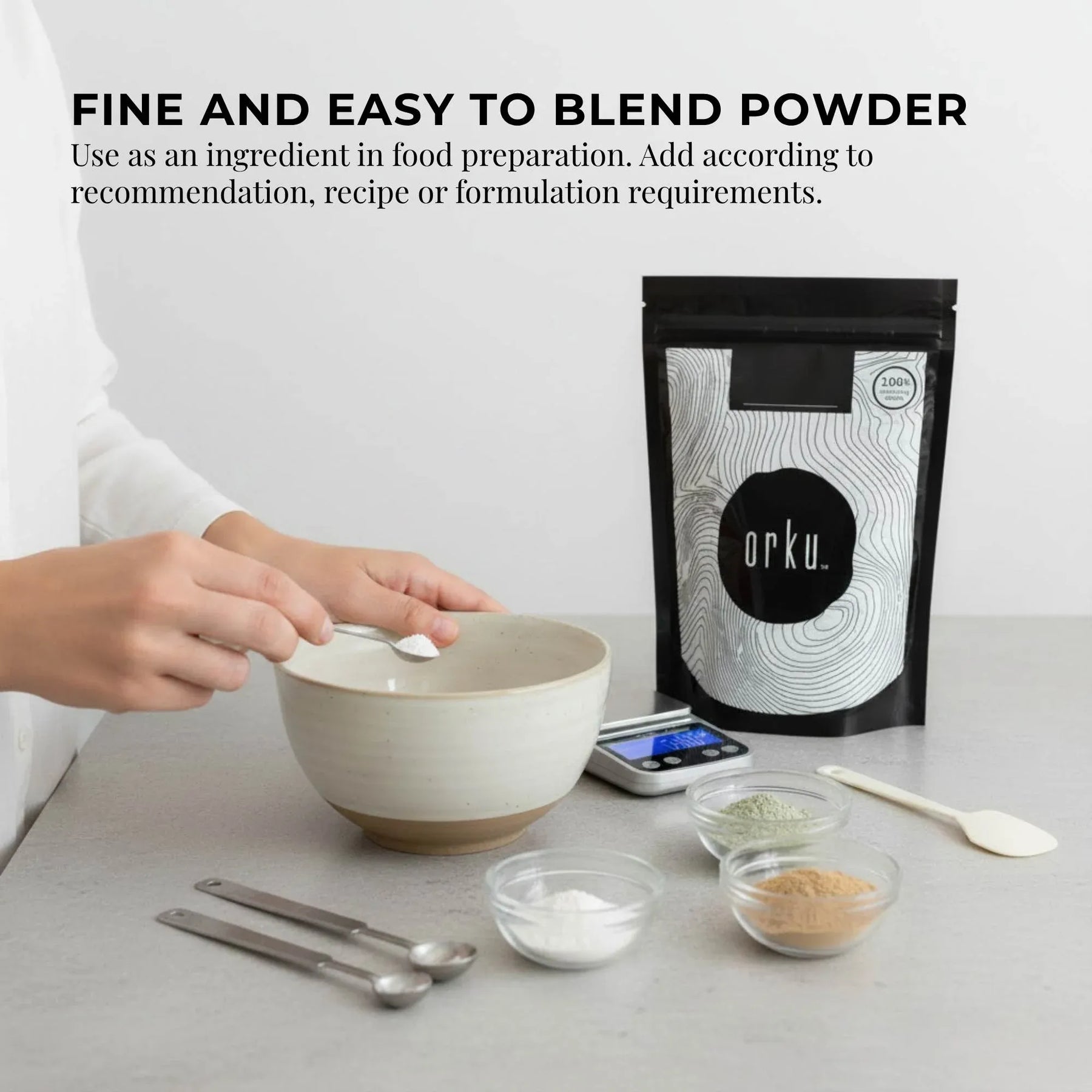 Orku 1Kg Magnesium Bisglycinate Powder Unflavoured Chelated