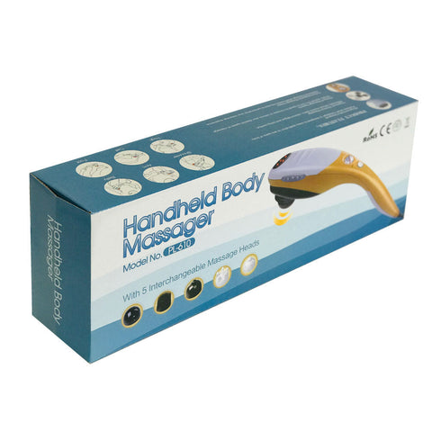 Champagne Handheld Full Body Massager with 6 Adjustable Heads and Vibration Speed Control - SuperSaverAU - view 2