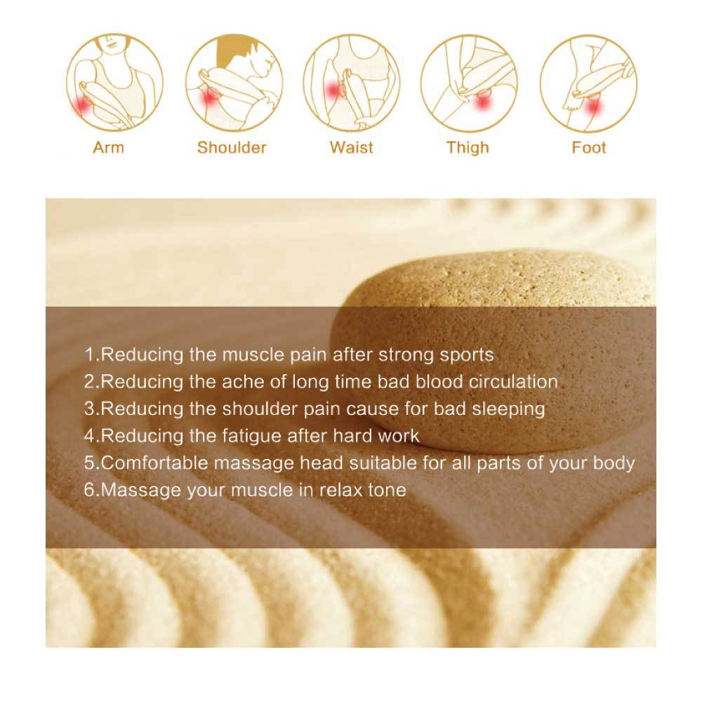 Champagne Handheld Full Body Massager with 6 Adjustable Heads and Vibration Speed Control - SuperSaverAU - view 8