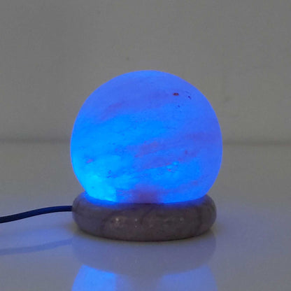 Himalayan Salt Lamp - USB Colour Changing LED - Sphere 0.7kg 8.5cm