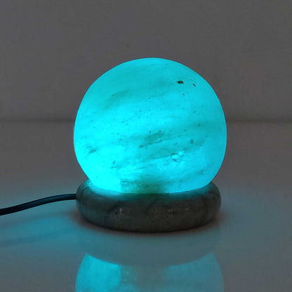 Himalayan Salt Lamp - USB Colour Changing LED - Sphere 0.7kg 8.5cm
