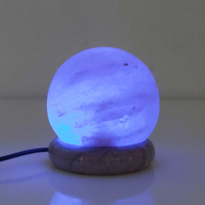 Himalayan Salt Lamp - USB Colour Changing LED - Sphere 0.7kg 8.5cm