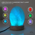 Premium Himalayan Pink Salt Lamp with Colour Changing LED - Egg Shape USB