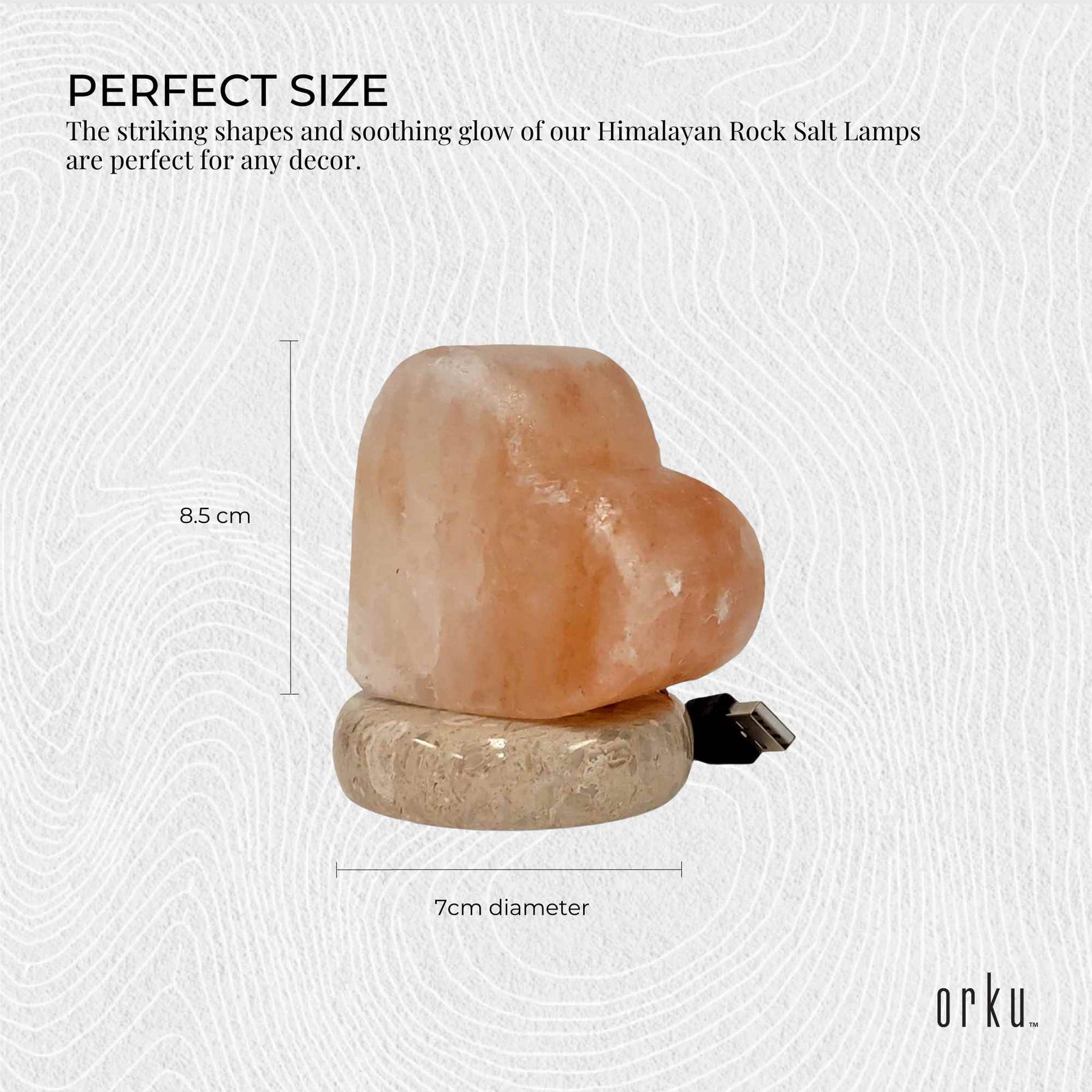 Premium Himalayan Pink Salt Lamp with Colour Changing LED - Heart USB