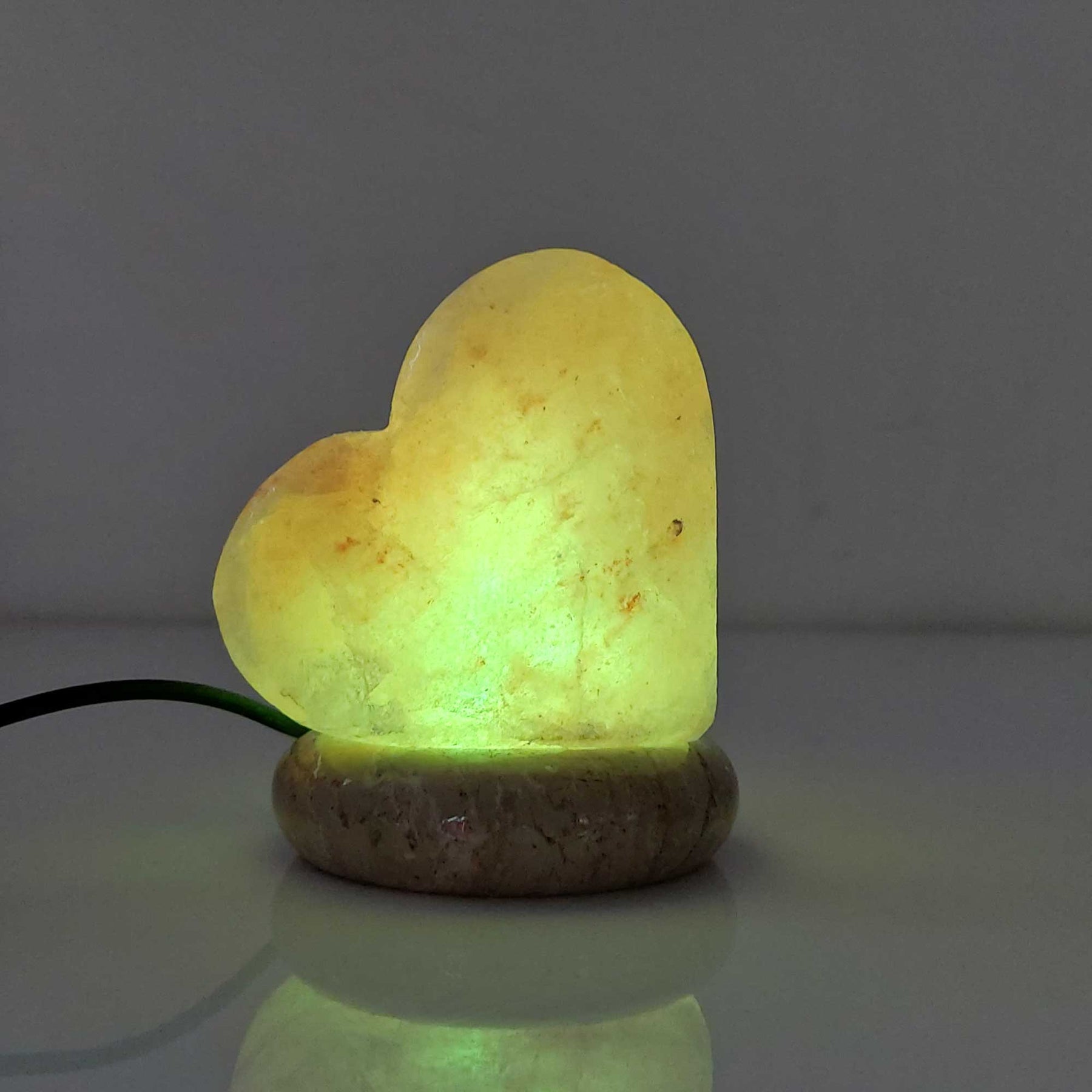 Premium Himalayan Pink Salt Lamp with Colour Changing LED - Heart USB
