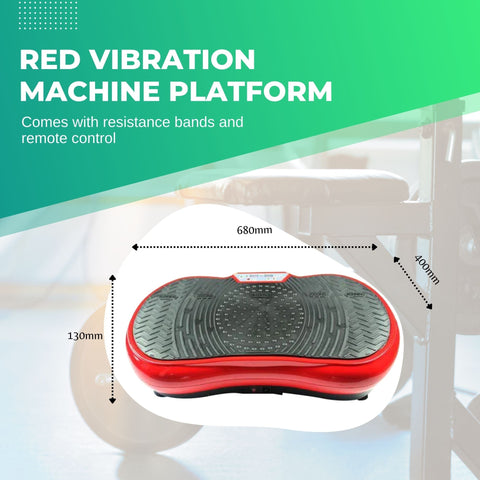 Social Hike Red Vibration Machine Platform - Exercise Plate Whole Body Workout - SuperSaverAU - view 2