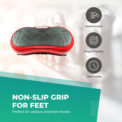 Social Hike Red Vibration Machine Platform - Exercise Plate Whole Body Workout