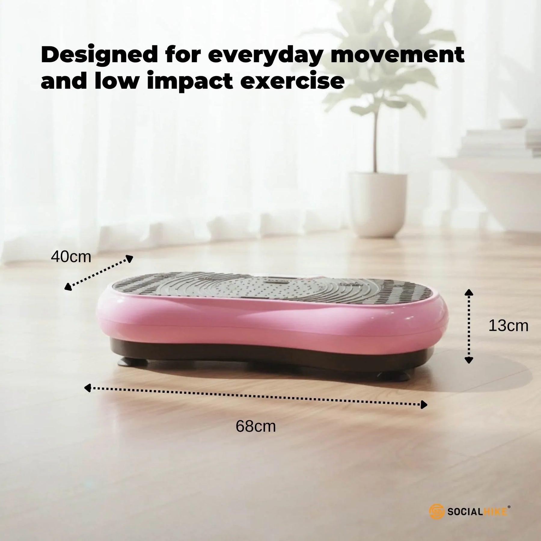 Social Hike Pink Vibration Machine Platform - Exercise Plate - Whole Body Workout