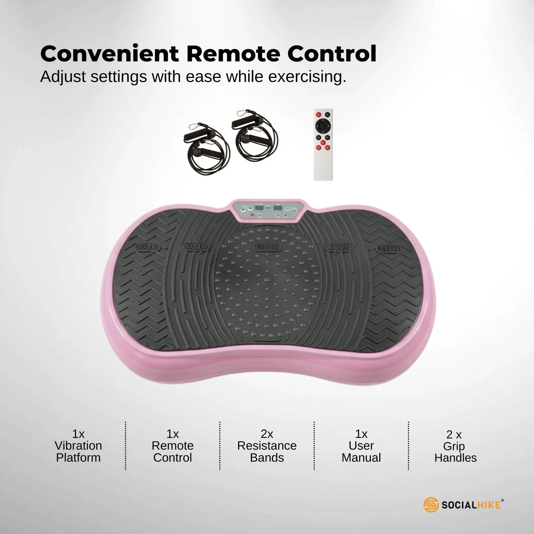 Social Hike Pink Vibration Machine Platform - Exercise Plate - Whole Body Workout