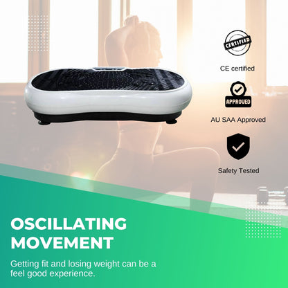 Social Hike White Vibration Machine Platform - Exercise Plate Whole Body Workout