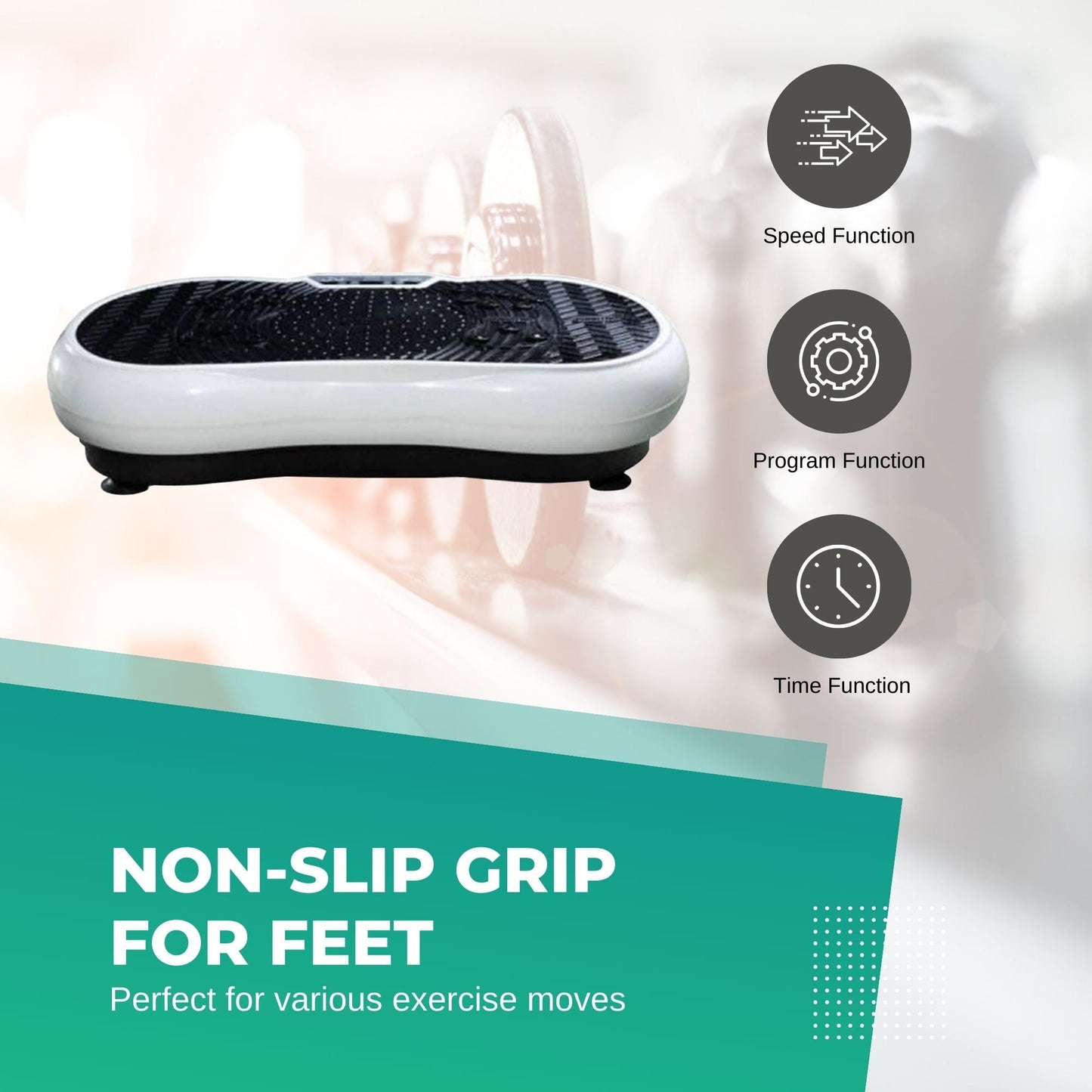 Social Hike White Vibration Machine Platform - Exercise Plate Whole Body Workout