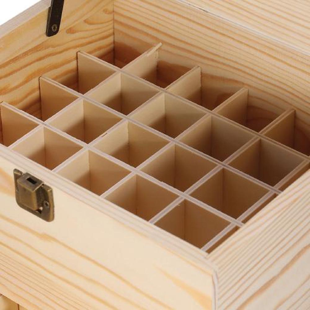 Essential Oils Wooden Storage Box - 59 Slots, 3-Tier, Pine Wood, Natural - SuperSaverAU - view 11
