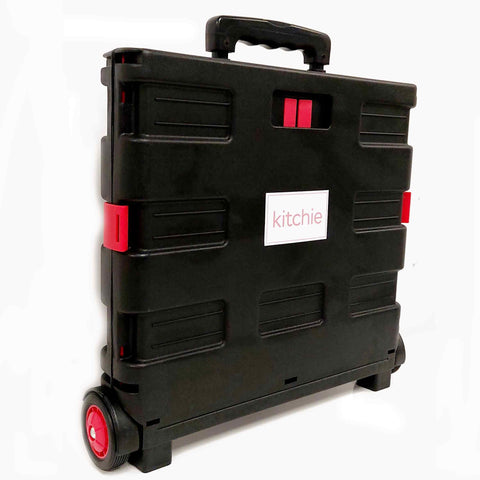 Foldable Portable Shopping Cart with Telescopic Handle and Smooth Rolling PVC Wheels - SuperSaverAU - view 2