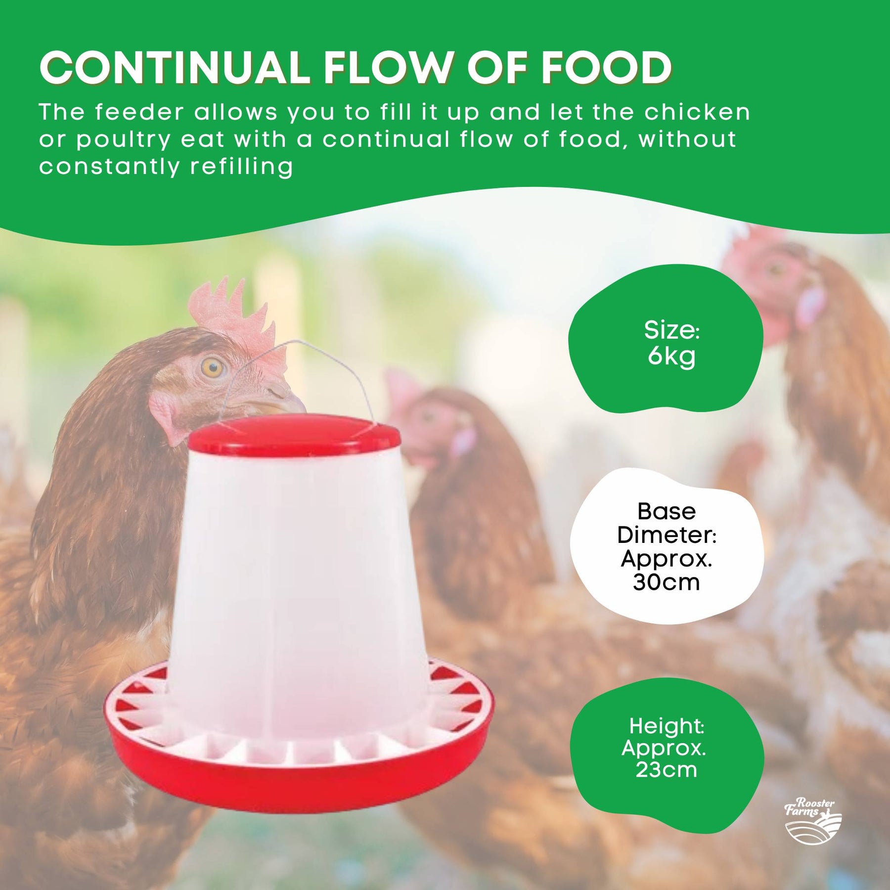Rooster Farms 6kg Automatic Chicken Feeder - Continuous Flow, Segregated Design - SuperSaverAU - view 5