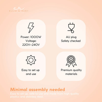 Ellie & Ruby Free Standing Hair Dryer Hood Bonnet Adjustable Salon Hairdryer