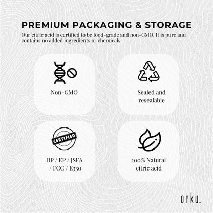 500g Citric Acid Powder - Food Grade Anhydrous GMO Free Preservative c6h807