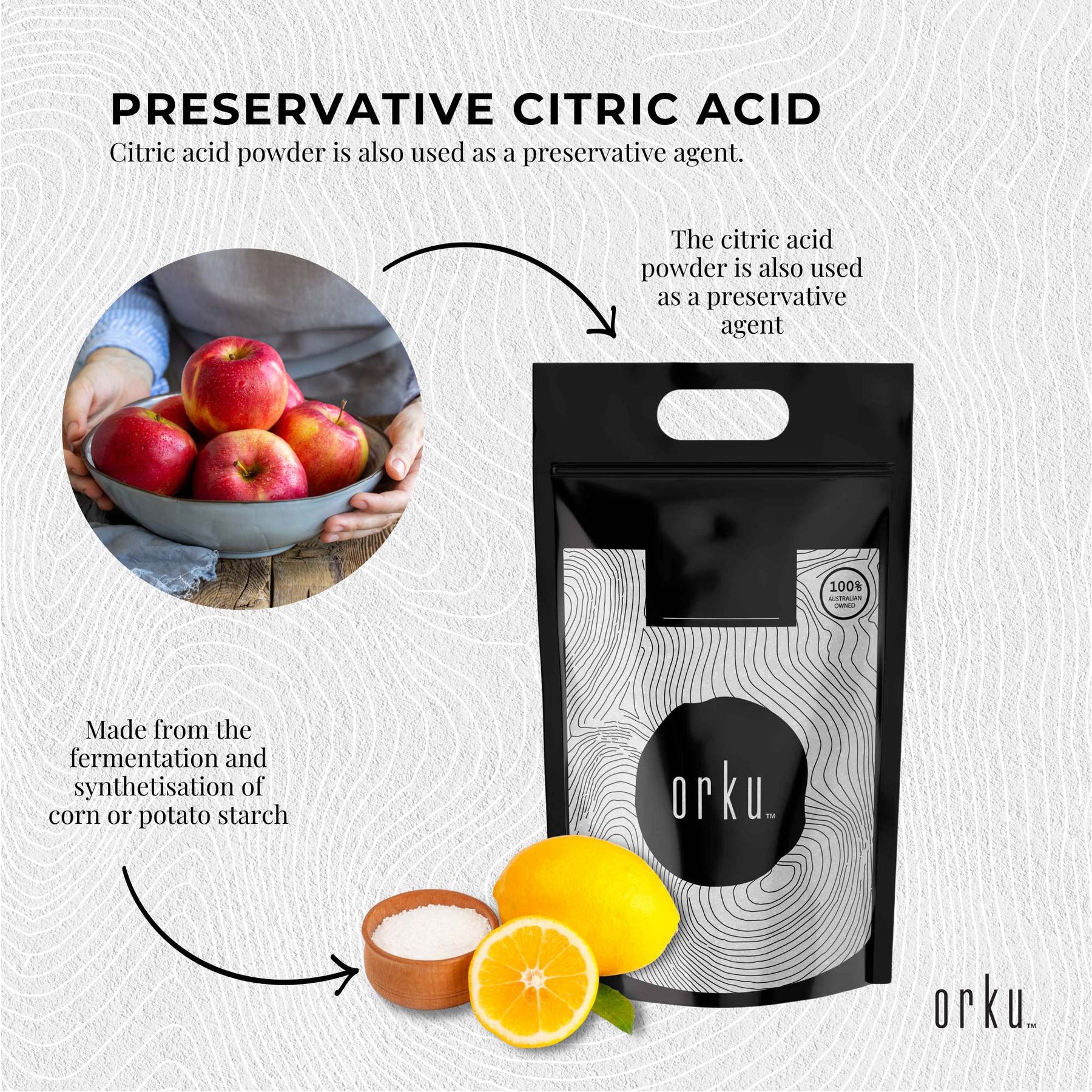 Bulk 20Kg Citric Acid Powder - Food Grade Anhydrous GMO Preservative Free c6h807 - SuperSaverAU - view 2