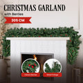 Christabelle 3.05m Christmas Garland with Berries Pine Tree Decoration Ornament - SuperSaverAU - view 1