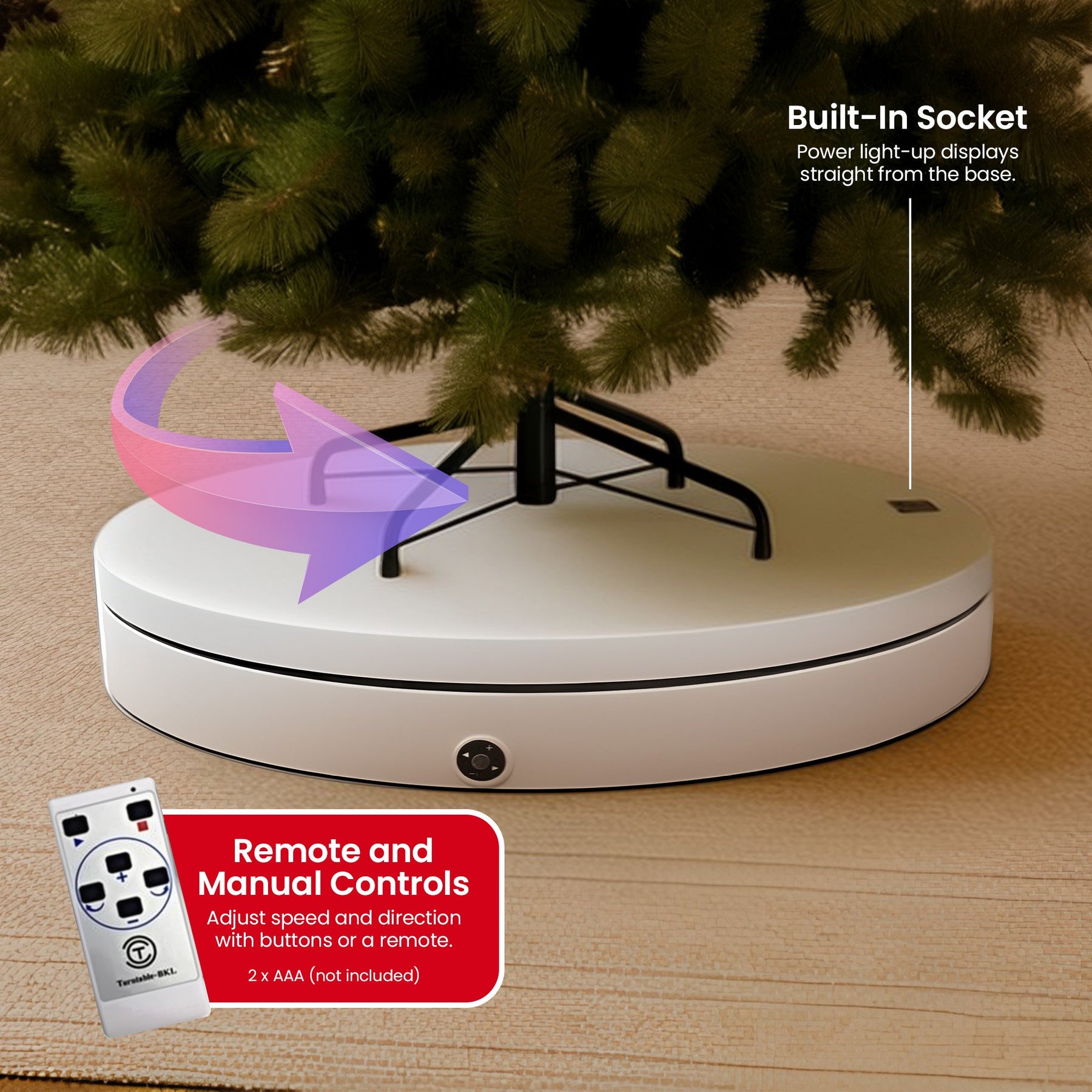 Christabelle 80cm 200kg Commercial Electric Display Turntable Motorised White - SuperSaverAU - view 2
