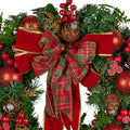 Christabelle Stunning 71cm Christmas Wreath Lush Red Baubles Berries Pine Cones and Bow Front Door Decoration - SuperSaverAU - view 1