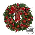 Christabelle Stunning 71cm Christmas Wreath Lush Red Baubles Berries Pine Cones and Bow Front Door Decoration - SuperSaverAU - view 2