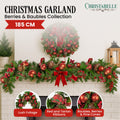 Christabelle 1.85m Christmas Garland with Red Berries Pine Cones Baubles Bows Tree Decoration Ornament - SuperSaverAU - view 2