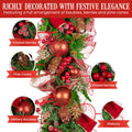 Christabelle 1m Christmas Garland with Red Berries & Pine Cones Baubles Berries Tree Decoration Ornament Red Green - SuperSaverAU - view 3