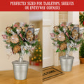 Christabelle 36cm Christmas Tabletop Topiary Tree Jewelled Baubles, Berries, Flowers and Pine Cones Festive Decoration - SuperSaverAU - view 5