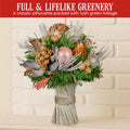 Christabelle 33cm Christmas Bouquet Pre Decorated Holiday Floral Arrangement w/Jewelled Baubles, Berries, Flowers & Pine - SuperSaverAU - view 1