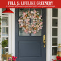 Christabelle 71cm Christmas Wreath Lush Pink Front Door Decoration Jewelled Baubles Flowers Pine Cones Ribbons Ornaments - SuperSaverAU - view 4