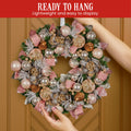 Christabelle 56cm Christmas Wreath Lush Pink Front Door Decoration Jewelled Baubles Flowers Pine Cones Ribbons Ornaments - SuperSaverAU - view 2